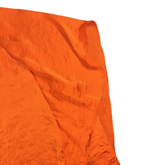 Michael Kors Women’s Red Orange Blouse Sz XL Flutter Blouse Silky Top Flowey - Picture 5 of 7